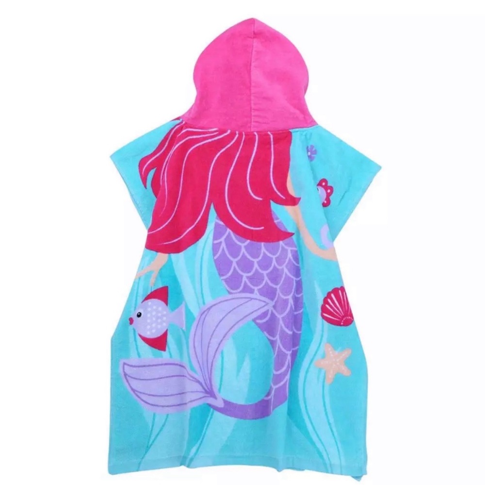 10 piece of Kids Hooded Mermaid Towel